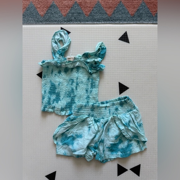 Jessica Simpson:Baby girl/toddler Blue Tie-Dye Tank Top and Shorts Set,BOHO 3T - Picture 5 of 5